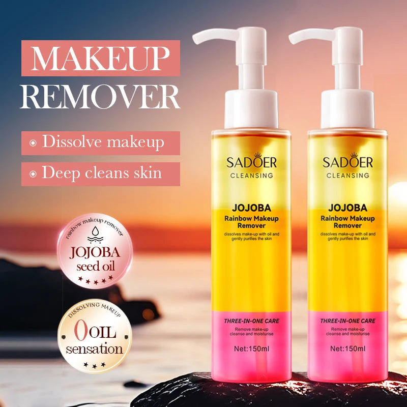 Rainbow Makeup Remover Deep Cleansing Facial Dissolving Gentle Skin Friendly Moisturizing Nourishing Skin Makeup Remover