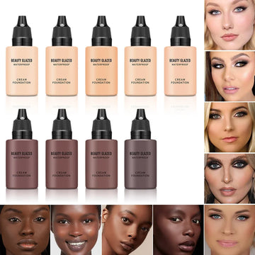 BEAUTY GLAZED  24 Hour HD Full Cover Matte Liquid Foundation Matte Natural Waterproof Foundation Face Makeup,Brighten Skin Color