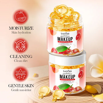 Grapefruit Makeup Remover Capsules - Makeup Remover Oil Cream Cleansing Dissolves Makeup Portable Makeup Remover Capsules
